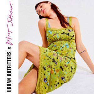 Betsey Johnson x Urban Outfitters Green Dragonfly Motif Dress